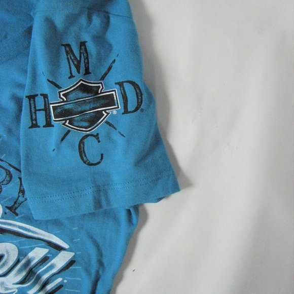 Harley Davidson Blue Legendary Journey Shirt Women's Size Small Virginia Beach - Picture 4 of 6